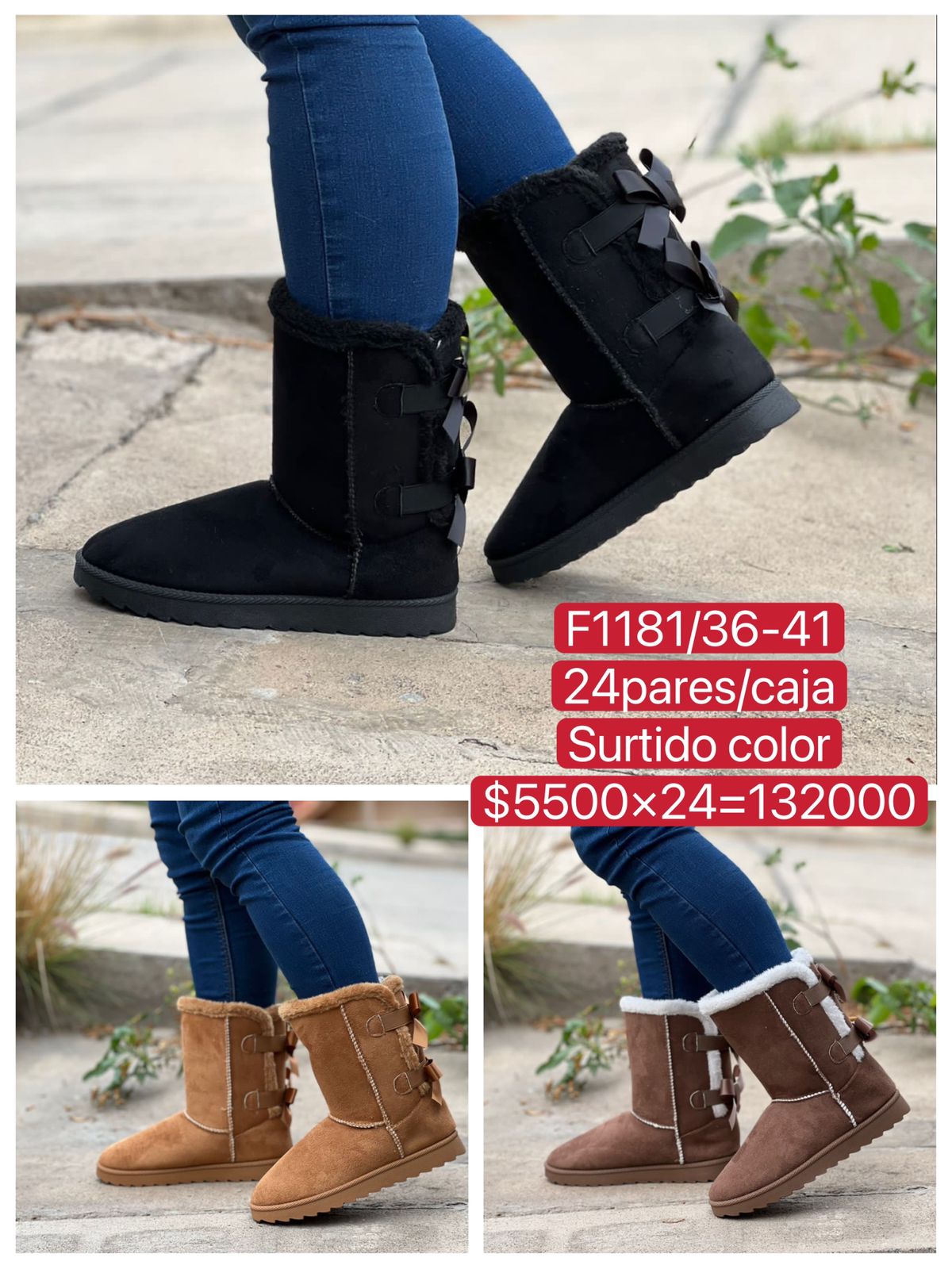 Disminución Lujo Característica Bota pantufla F1181/36-41- 24 pares/bolsa($5.500.-c/u) - El Camino Shoes